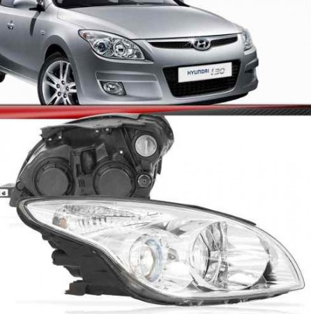 Farol Hyundai I30 2008 2009 2010 2011 Máscara Cromada
